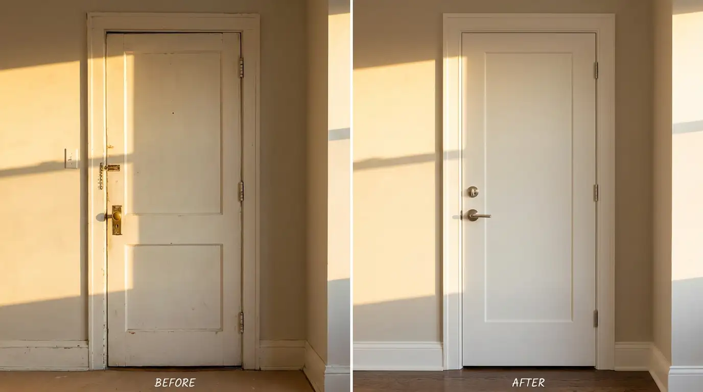 Exemplu practic de montaj defect la o ușă de interior