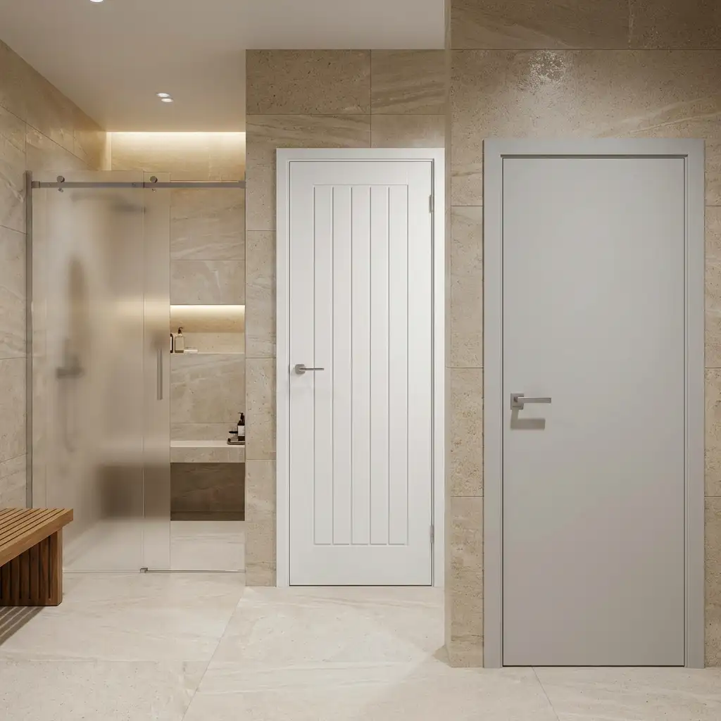 Comparație uși de baie: sticlă, PVC și MDF